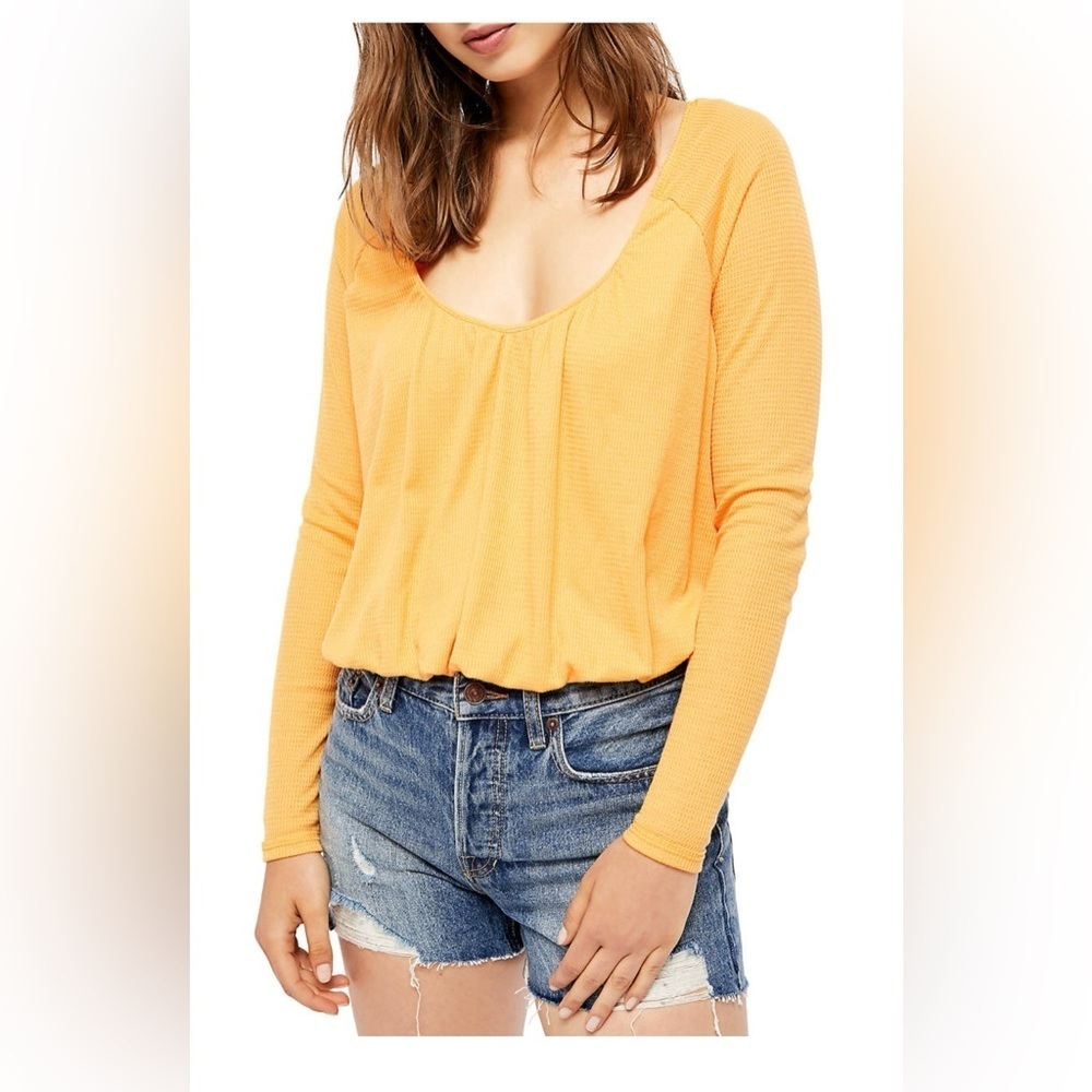 Free People Bondi Long Sleeve Thermal Top Size XS‎